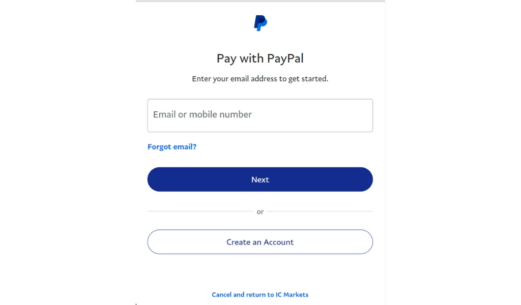 Register or log in to your Paypal account