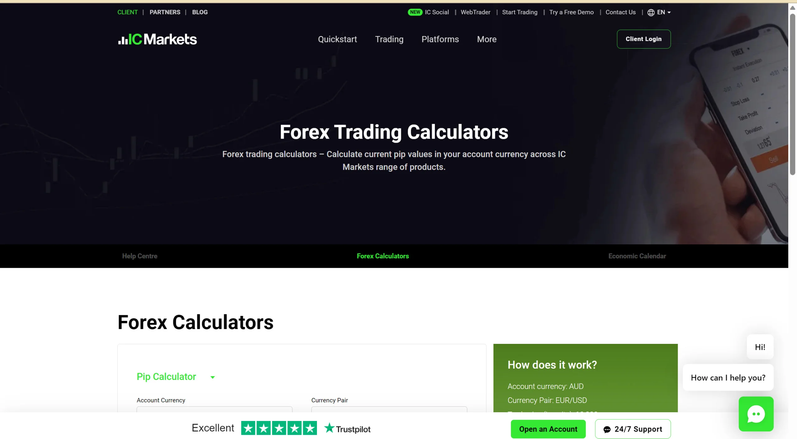 "Forex Calculator" by ICMarkets