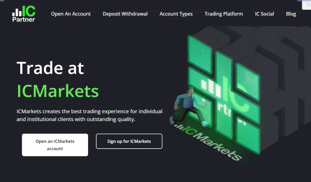 Main interface of IC Trading website